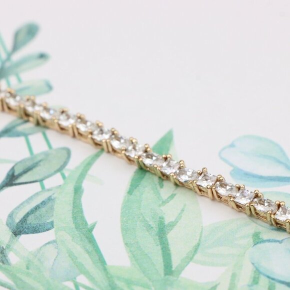 "Rose Gold Classic CZ Tennis Bracelet with Oval & Square Stones, , XPBL0748 - Picture 9 of 12